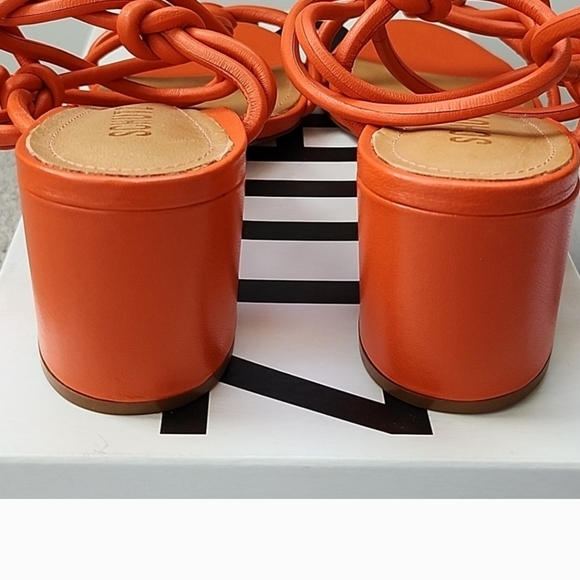 SCHUTZ Evereve New in Box Binky Mid Strappy Heel Sandal in Orange // 7.5 - Picture 5 of 6